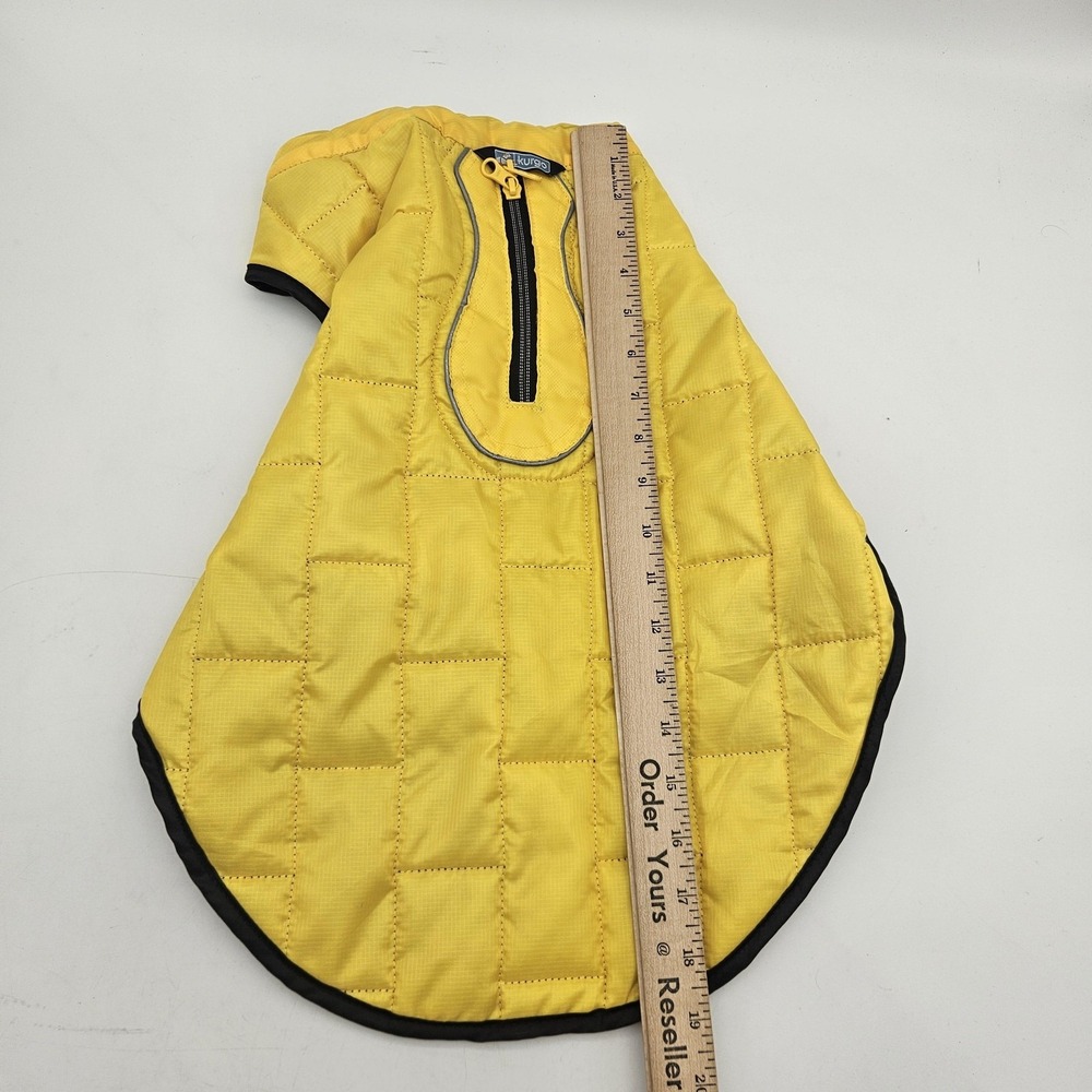 Kurgo Loft Dog Jacket Coat MEDIUM Yellow Quilted Insulated Reflective Zip Vest